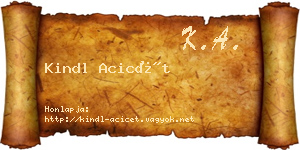 Kindl Acicét névjegykártya